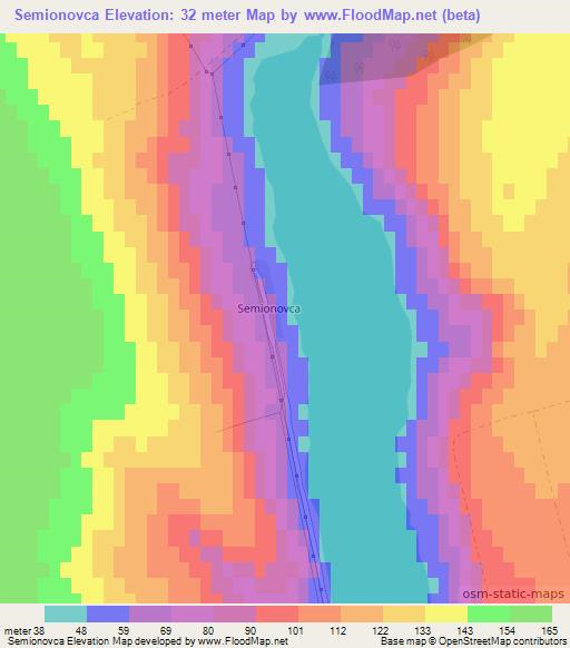 Semionovca,Moldova Elevation Map