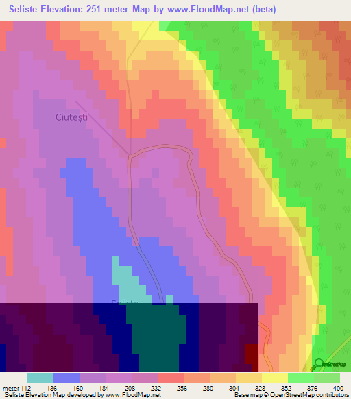 Seliste,Moldova Elevation Map