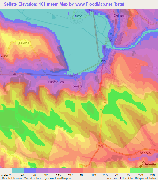 Seliste,Moldova Elevation Map