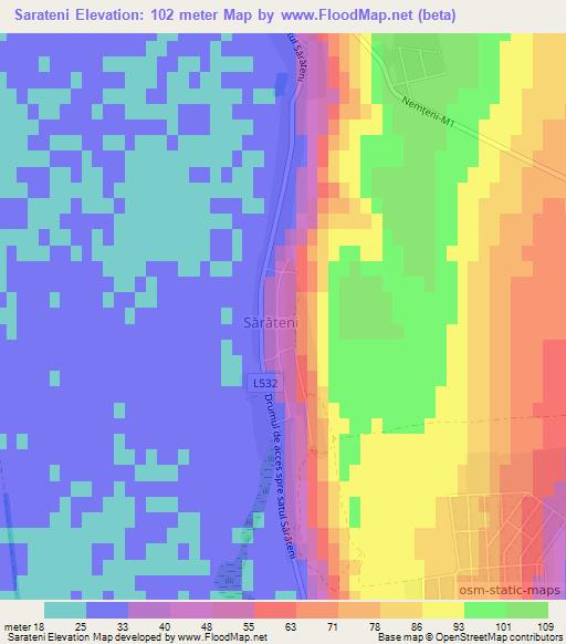 Sarateni,Moldova Elevation Map