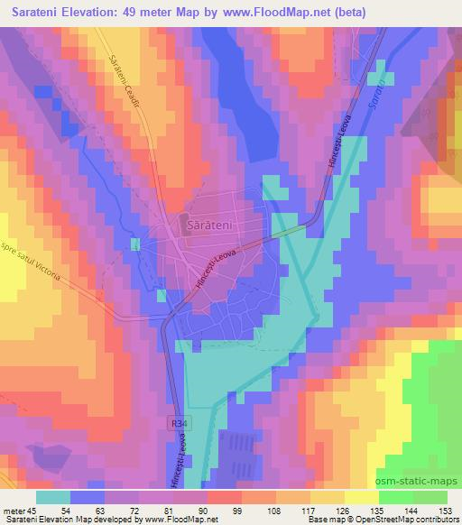 Sarateni,Moldova Elevation Map