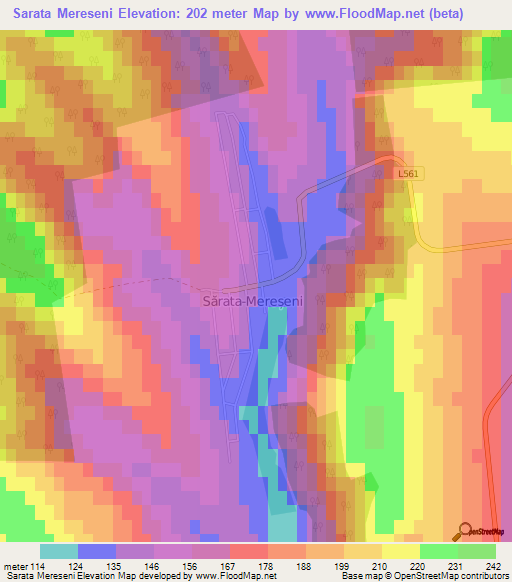 Sarata Mereseni,Moldova Elevation Map