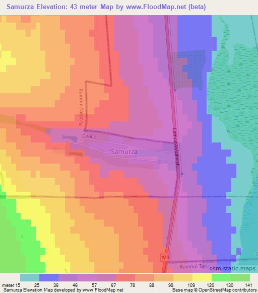 Samurza,Moldova Elevation Map