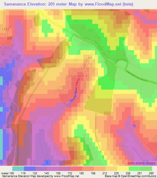 Samananca,Moldova Elevation Map