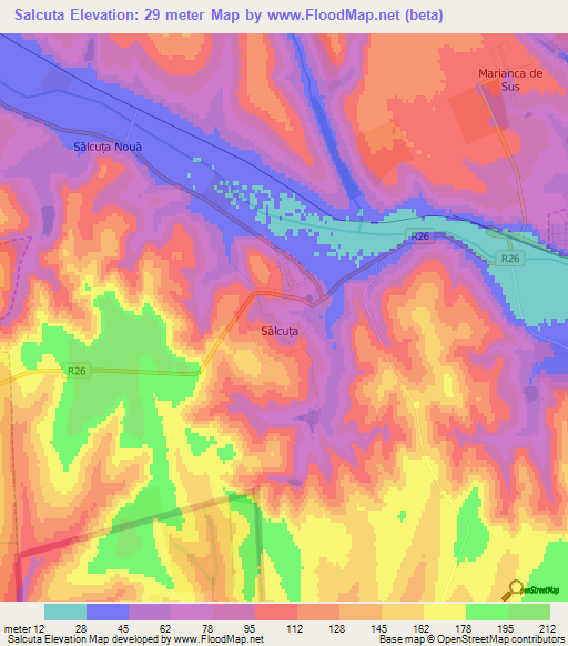 Salcuta,Moldova Elevation Map