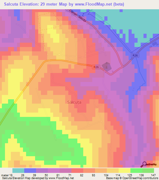 Salcuta,Moldova Elevation Map