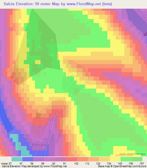 Salcia,Moldova Elevation Map