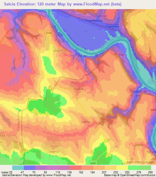 Salcia,Moldova Elevation Map