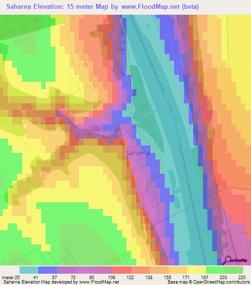 Saharna,Moldova Elevation Map