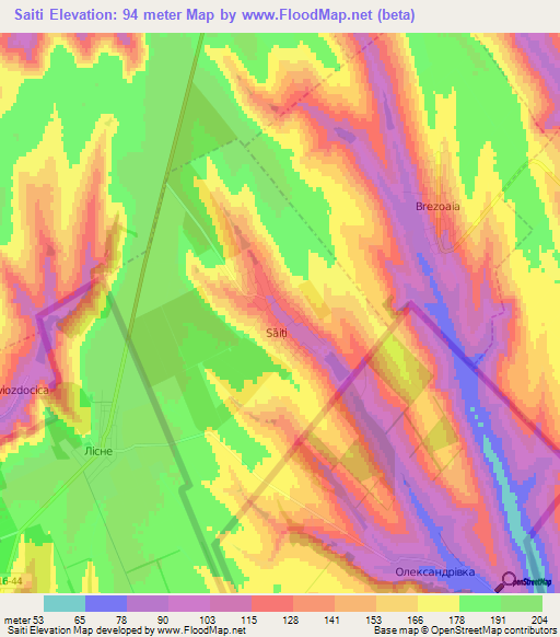 Saiti,Moldova Elevation Map