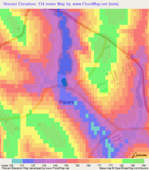 Riscani,Moldova Elevation Map