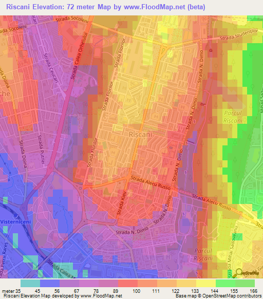 Riscani,Moldova Elevation Map