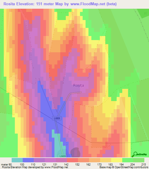 Rosita,Moldova Elevation Map