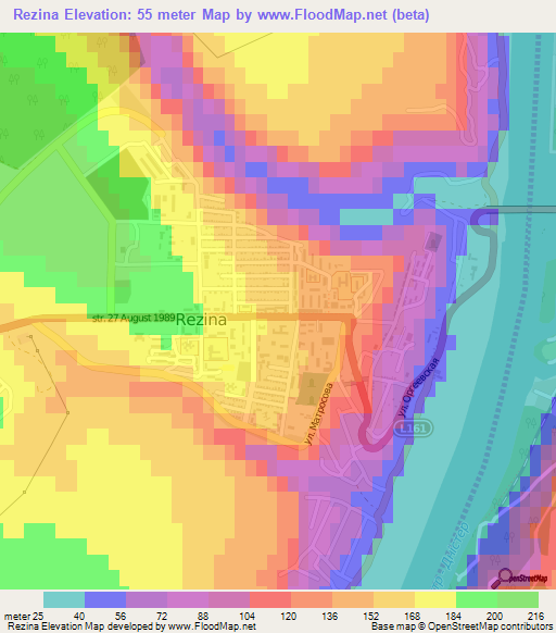 Rezina,Moldova Elevation Map