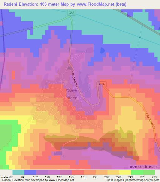 Radeni,Moldova Elevation Map