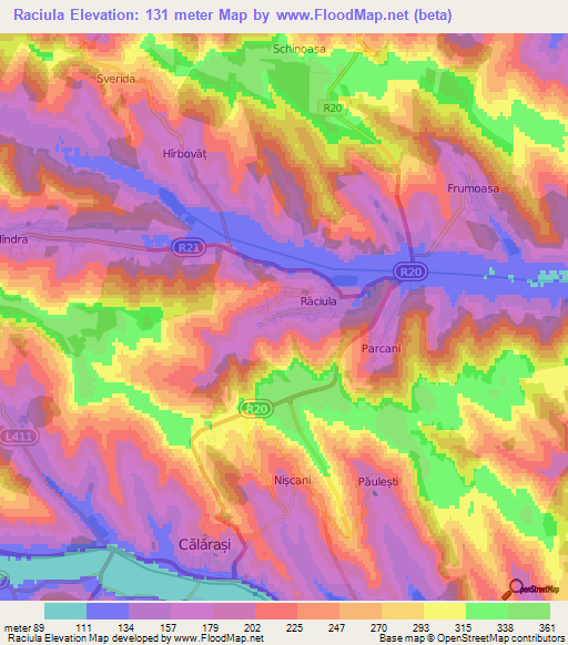 Raciula,Moldova Elevation Map