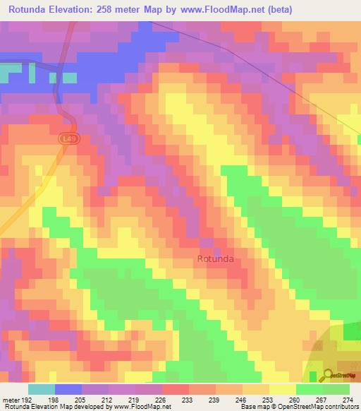 Rotunda,Moldova Elevation Map