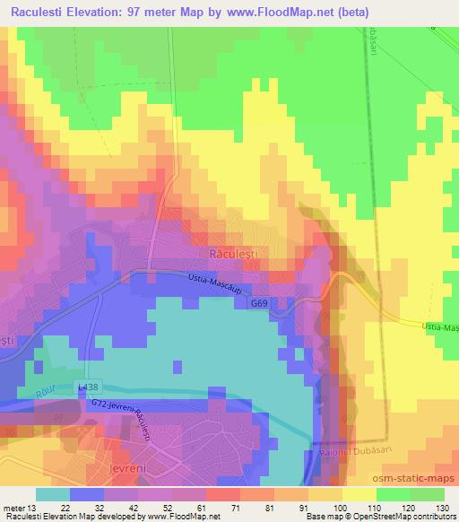 Raculesti,Moldova Elevation Map