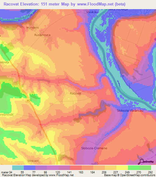 Racovat,Moldova Elevation Map