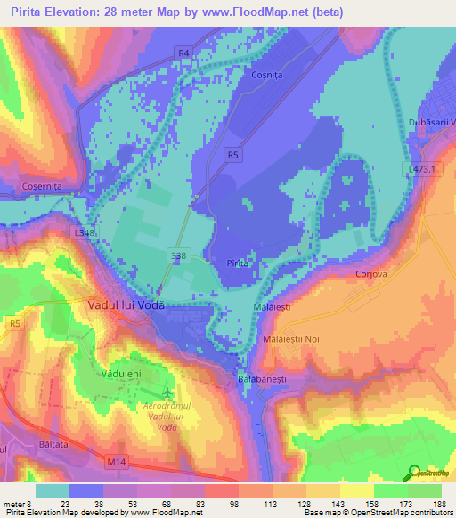 Pirita,Moldova Elevation Map