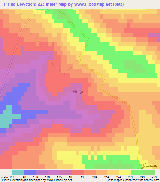 Pirlita,Moldova Elevation Map