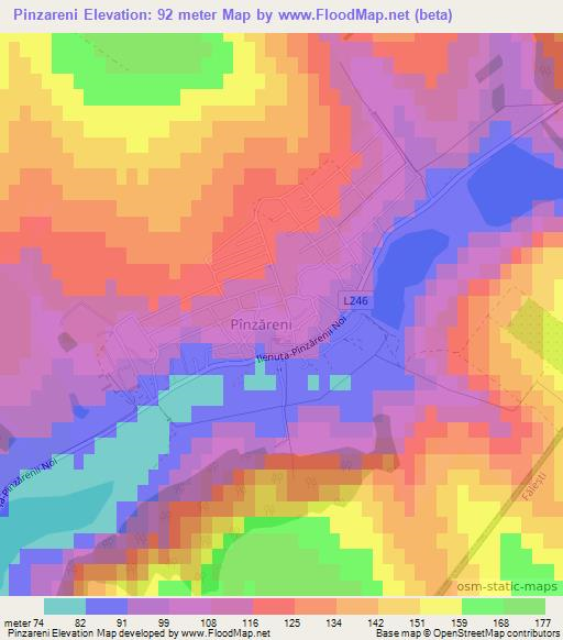 Pinzareni,Moldova Elevation Map