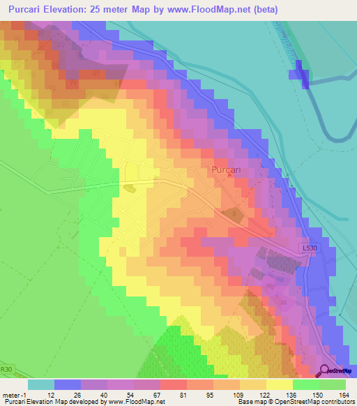 Purcari,Moldova Elevation Map