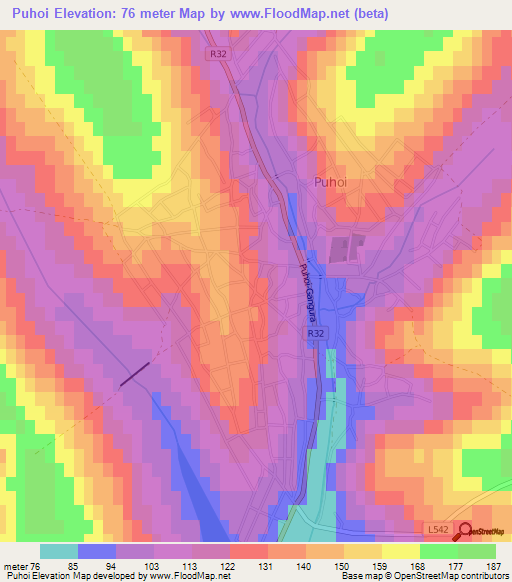 Puhoi,Moldova Elevation Map