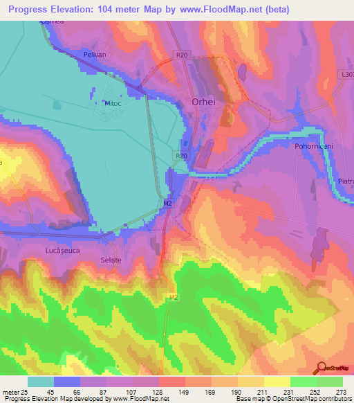 Progress,Moldova Elevation Map