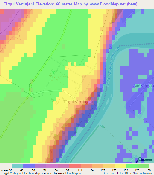 Tirgul-Vertiujeni,Moldova Elevation Map