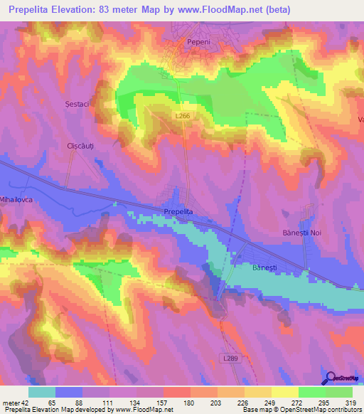 Prepelita,Moldova Elevation Map