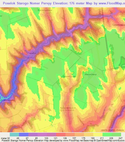 Poselok Starogo Nomer Pervyy,Moldova Elevation Map