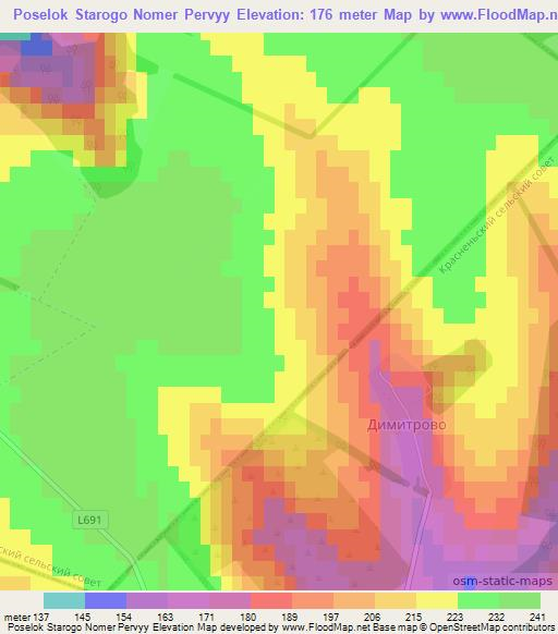 Poselok Starogo Nomer Pervyy,Moldova Elevation Map