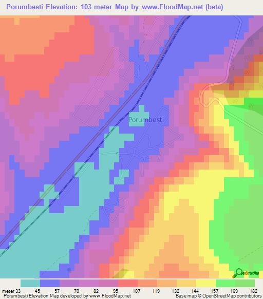 Porumbesti,Moldova Elevation Map