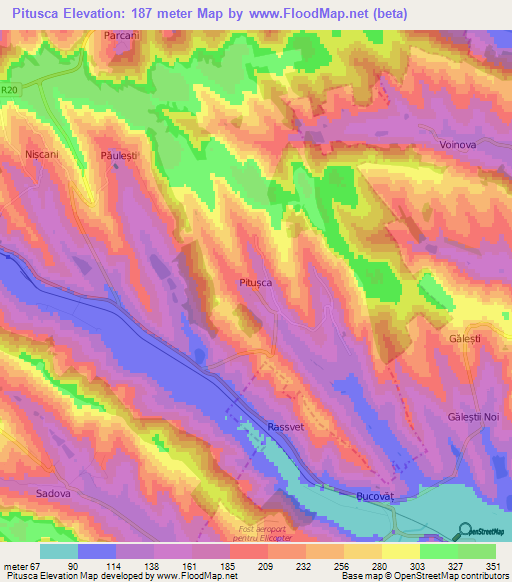 Pitusca,Moldova Elevation Map