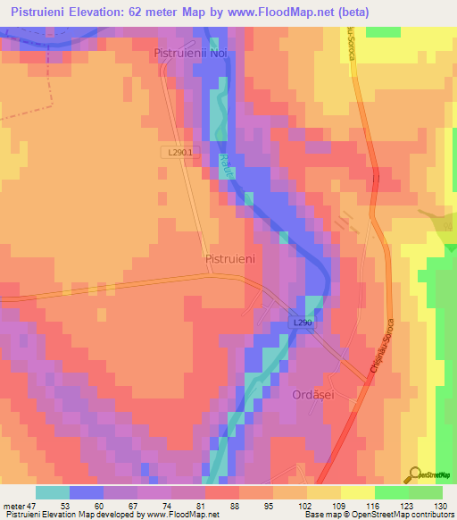 Pistruieni,Moldova Elevation Map