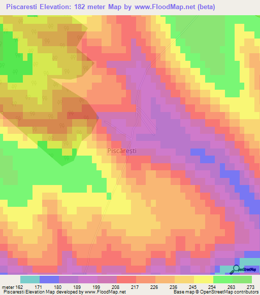 Piscaresti,Moldova Elevation Map