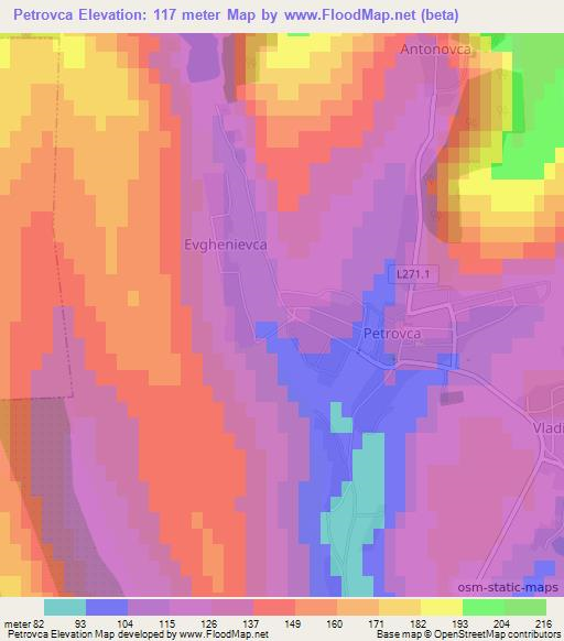 Petrovca,Moldova Elevation Map