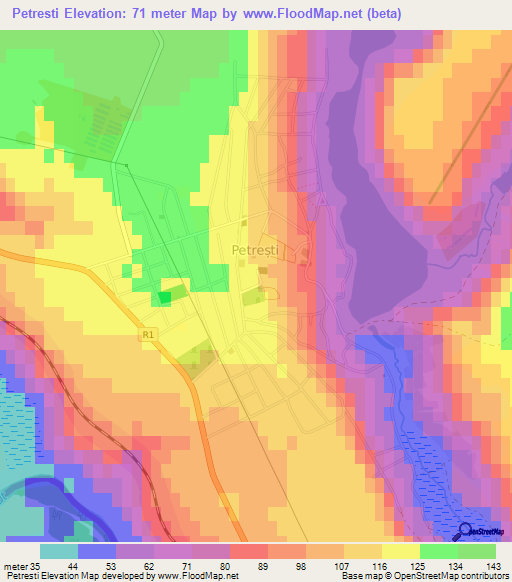 Petresti,Moldova Elevation Map