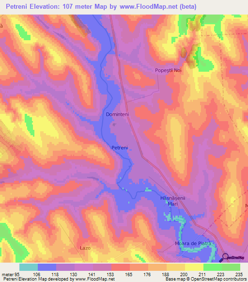 Petreni,Moldova Elevation Map