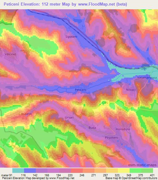 Peticeni,Moldova Elevation Map