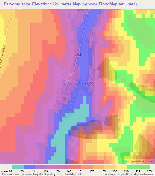 Pervomaiscoe,Moldova Elevation Map