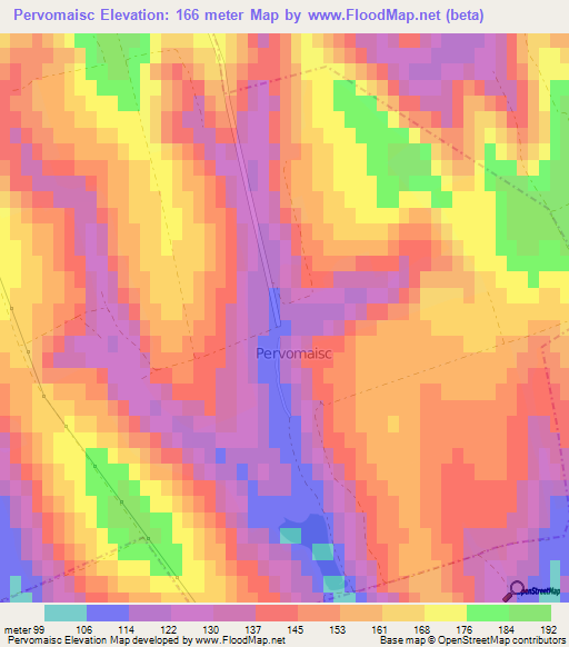 Pervomaisc,Moldova Elevation Map