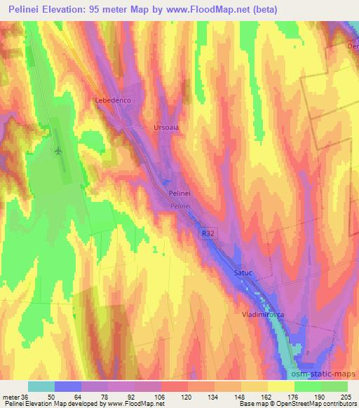 Pelinei,Moldova Elevation Map