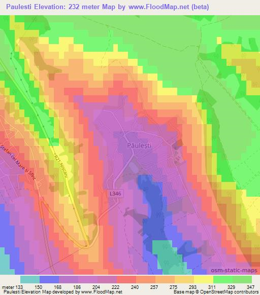 Paulesti,Moldova Elevation Map