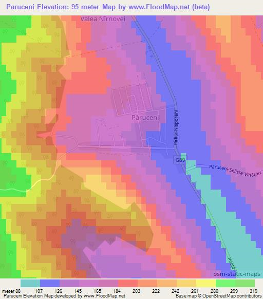 Paruceni,Moldova Elevation Map