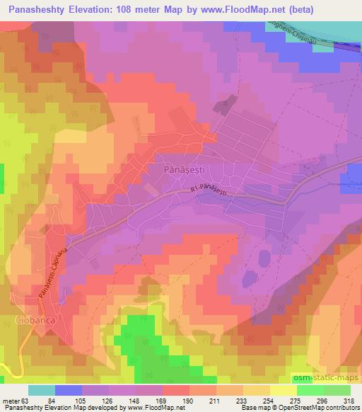 Panasheshty,Moldova Elevation Map