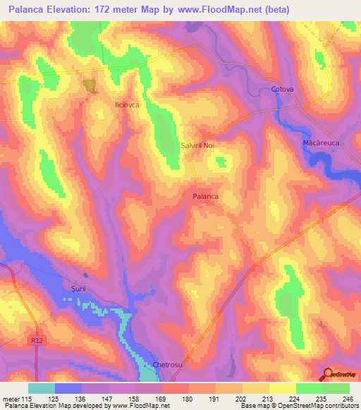 Palanca,Moldova Elevation Map