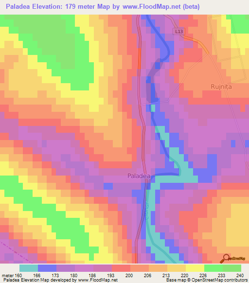 Paladea,Moldova Elevation Map