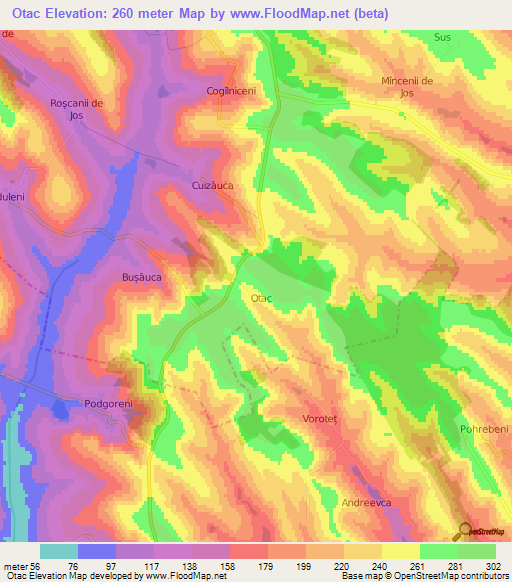 Otac,Moldova Elevation Map